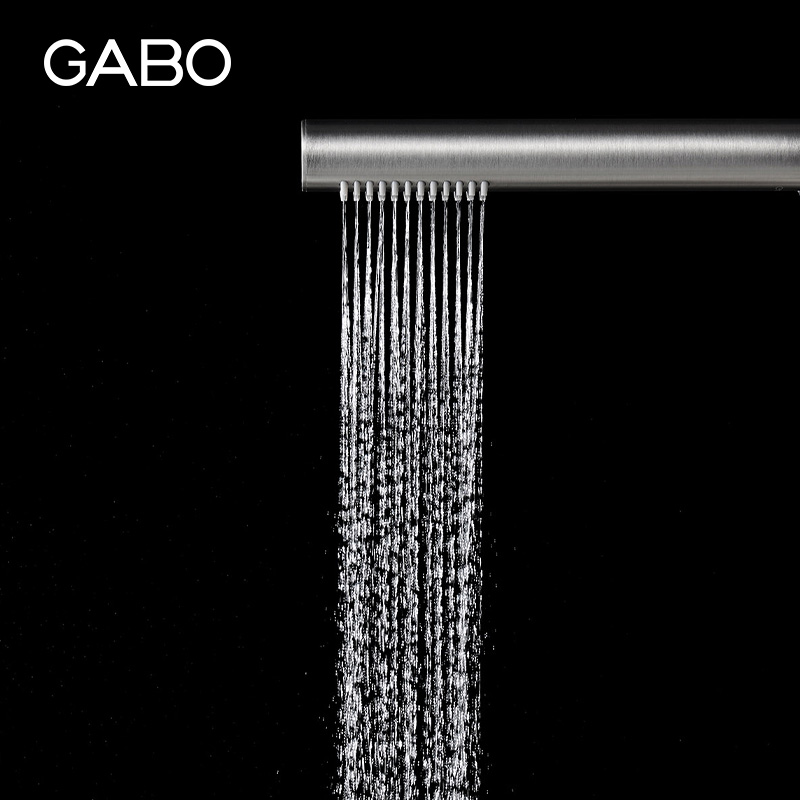 GABO观博304不锈钢暗装花洒套装入墙式瀑布淋浴龙头双顶喷18M032 - 图2