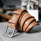 Ремень для отдыха, джинсовые кожаные ретро штаны, из натуральной кожи, в корейском стиле