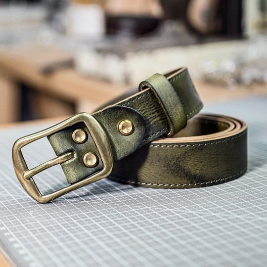 皮薯薯百搭美式复古手工头层真皮腰带商务休闲皮带真皮男士皮裤带