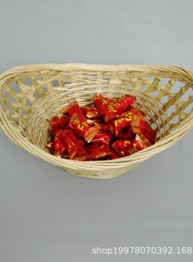 竹编小篮子元宝竹篮竹提篮装糖果手编提手篮餐厅端午节粽子零食篮