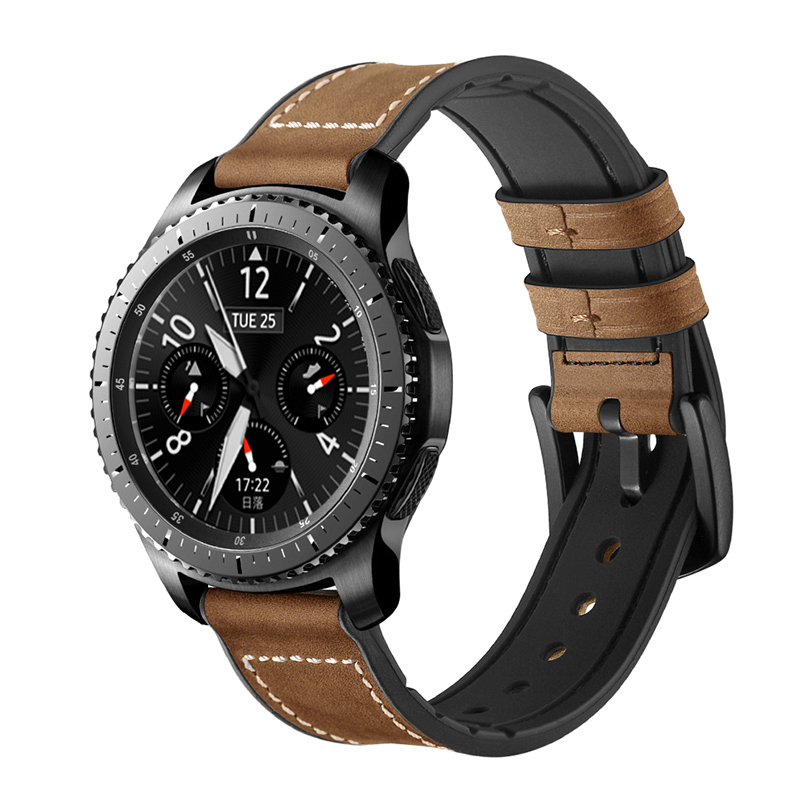 三星galaxy watch3表带智能手表三星Active2真皮表带男女三星GearS3手表带sport S4金属不绣钢带46MM替换腕带 - 图3