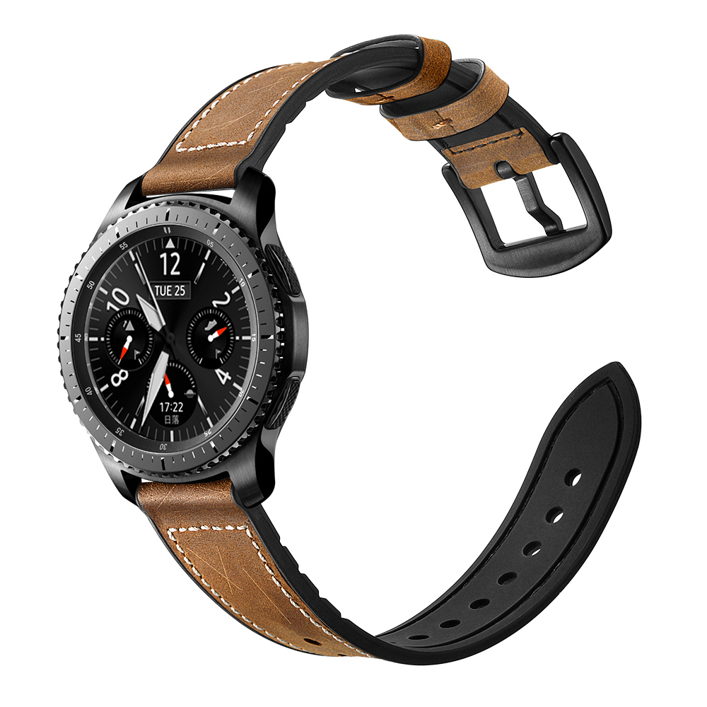 三星galaxy watch3表带智能手表三星Active2真皮表带男女三星GearS3手表带sport S4金属不绣钢带46MM替换腕带 - 图2