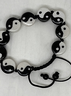 陶瓷手链手绘太极八卦古风ins