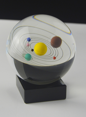 彩色太阳系行星 星球 九大 八大天体 创意 水晶球 摆件  生日礼物