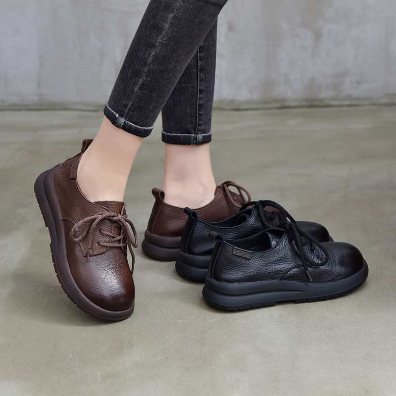 真皮深口加绒保暖2026春季情侣款系带头层牛皮圆头舒适百搭休闲鞋,淘宝优惠券,粉丝福利购,淘宝优惠卷