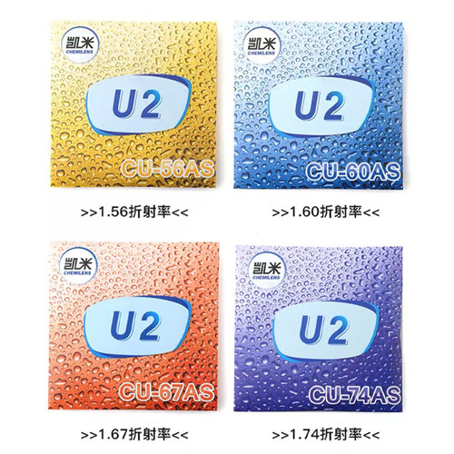 韩国凯米1.74超薄U2镜片防蓝光U6高度数非球面近视1.67网上配镜 - 图1