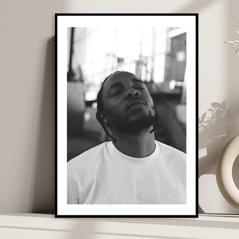 Rapper Kendrick Lamar拉马尔黑人嘻哈说唱歌手海报餐厅酒吧挂画-图1
