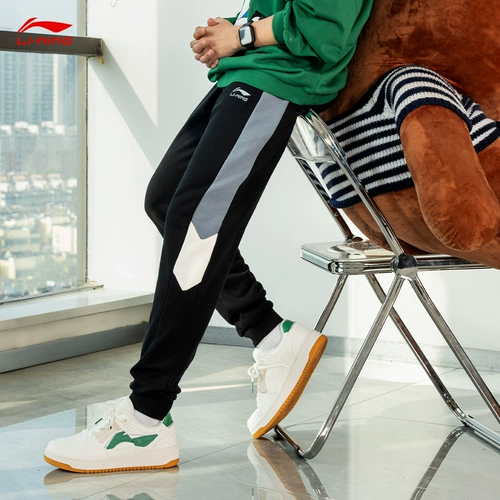 Li Ning, демисезонные штаны, трикотажные мужские повседневные брюки, подходит для подростков