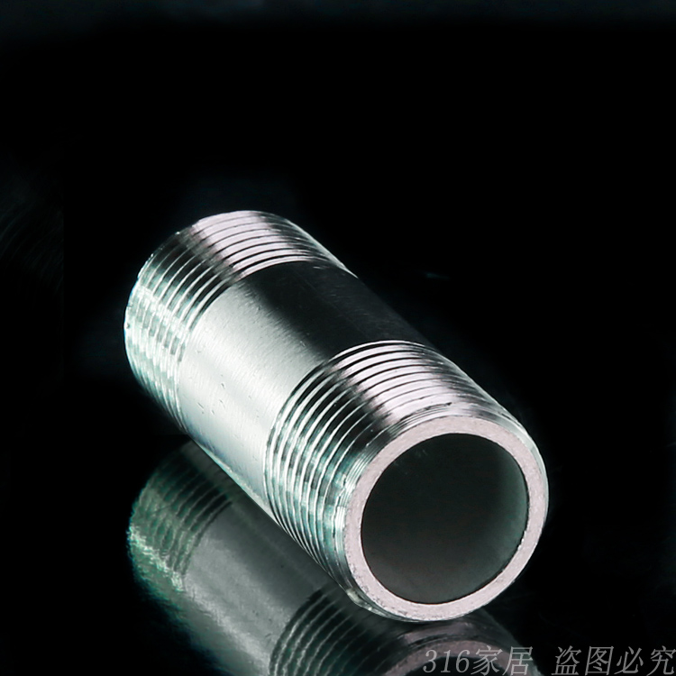 304DN8不锈钢双头丝1/4接头/圆管外丝/2分外螺纹2mm加厚不锈钢管 - 图0