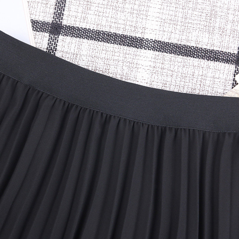 高腰中长百褶裙2020春秋毛呢女长裙 早菲服饰半身裙