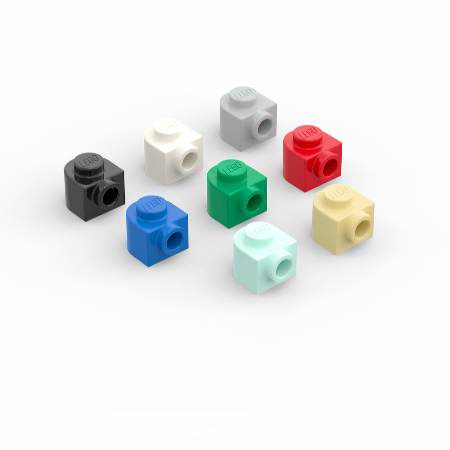 LEGO乐高 黑色3386 1x1x2/3单侧半弧面带孔凸点砖 白 浅灰 绿 米 - 图0