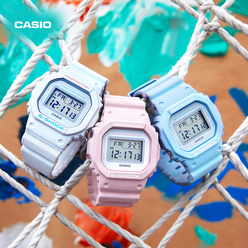 casio旗舰店dw-5600sc运动女手表 casio日韩腕表