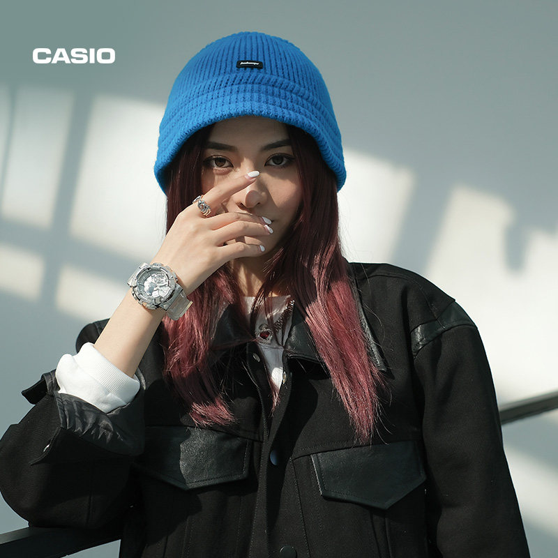 casio旗舰店see-thru透明雪地男表 casio日韩腕表
