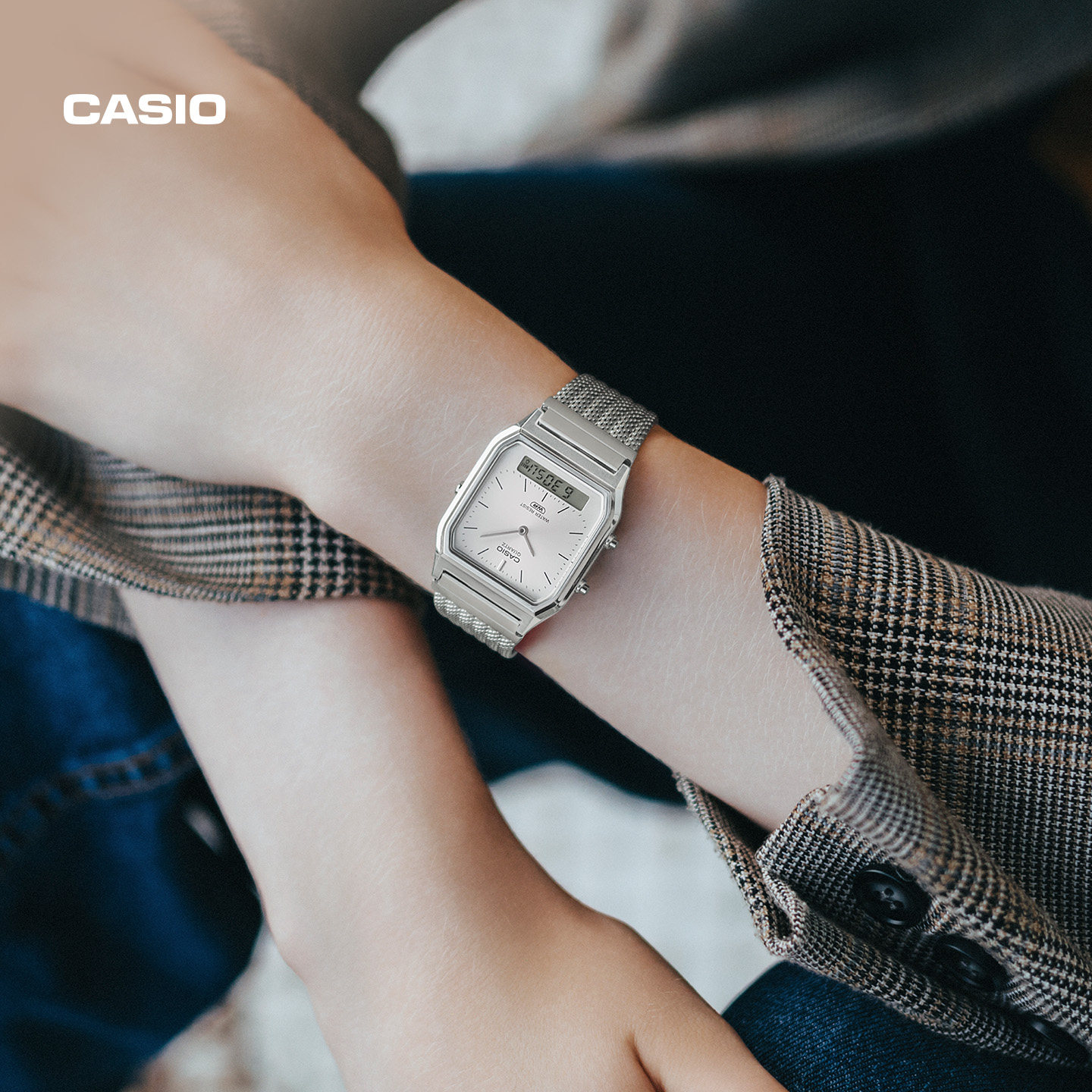 卡西欧官方旗舰店A158WEM/AQ-230EM复古摩登简约小方块手表男女,淘宝优惠券,粉丝福利购,淘宝优惠卷