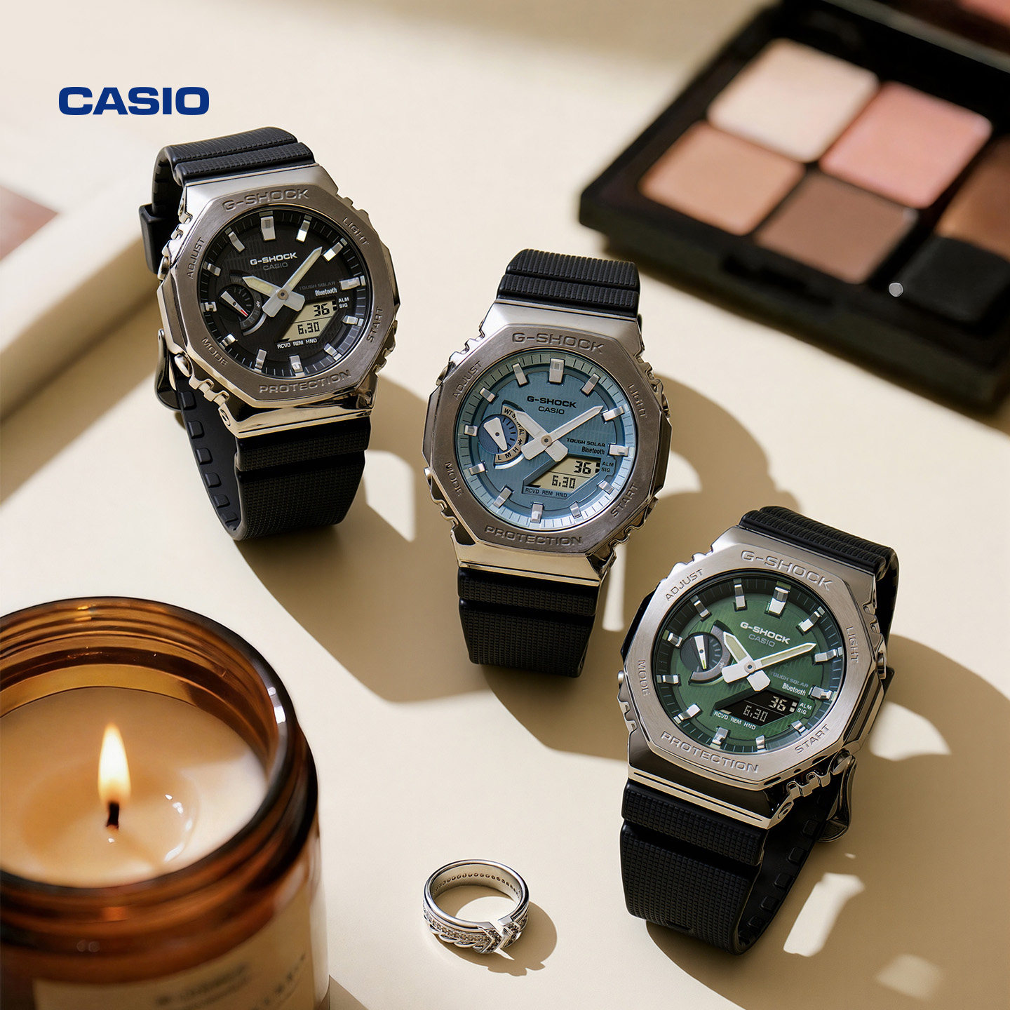 天猫惊喜盒丨卡西欧旗舰店GBM-2100金属蓝牙太阳能手表男 G-SHOCK