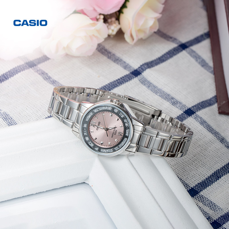 casio旗舰店防水石英女士官网手表 casio日韩腕表