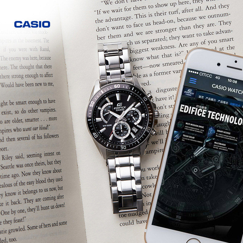 casio旗舰店efr-552d商务防水手表 casio日韩腕表