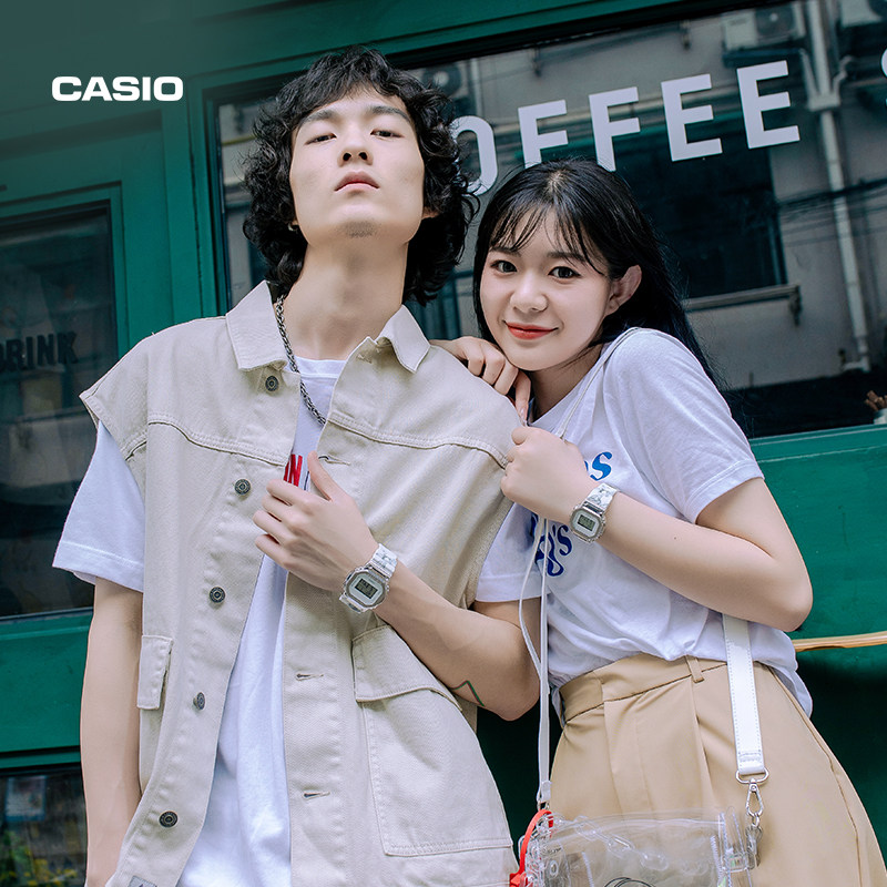 casio旗舰店大理石纹情侣潮流礼盒 casio日韩腕表