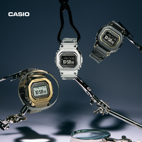 卡西欧旗舰店GMW-B5000金银小方块太阳能蓝牙运动手表女G-SHOCK - 图2
