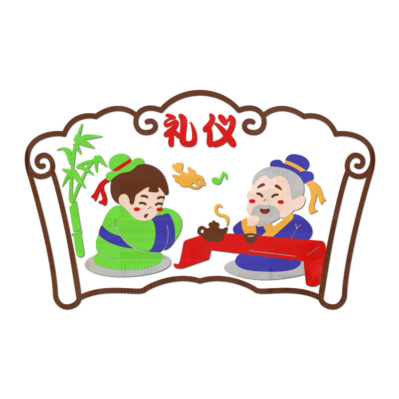 幼儿园环创主题墙中国风国学传统文化墙环境布置走廊楼梯墙面装饰