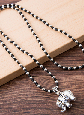 泰国双面背财大象毛衣链女