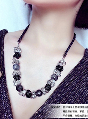 百搭装饰品夸张短款挂件毛衣链