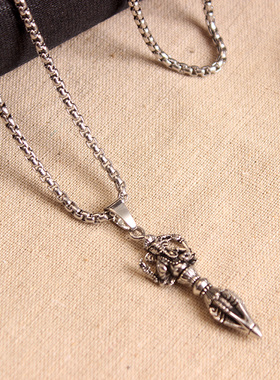 欧美街头潮男嘻哈钛钢军牌项链