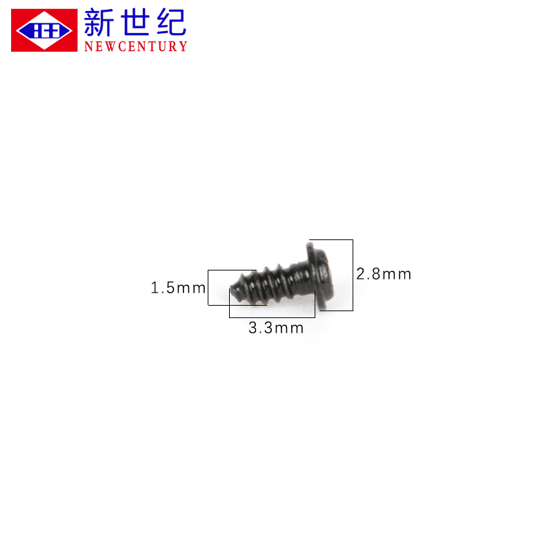 新世纪光学仪器眼镜设备配件 眼镜螺丝套装螺钉 黑色自攻通用螺丝