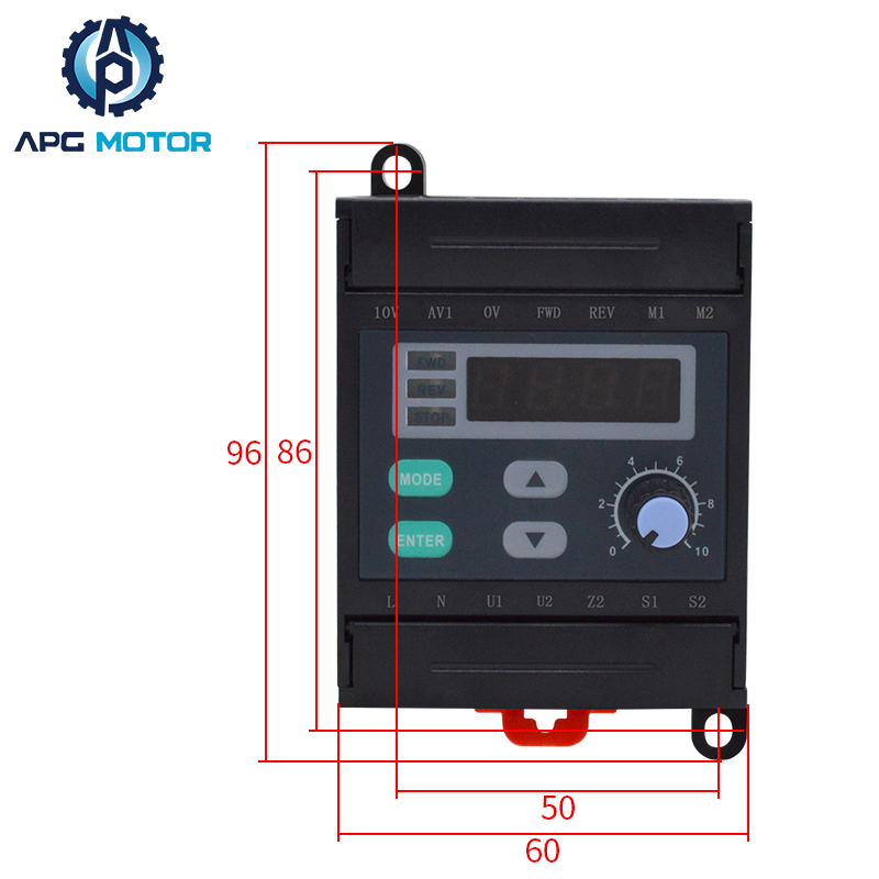 智能数显调速器485带通讯交流减速电机220V控制器开关6W/200W - 图1