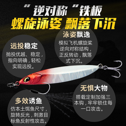 子夜鸦语回手刀铁板飘落式远投路亚饵翘嘴鲈鱼鳜鱼淡水海钓鱼假饵 - 图1