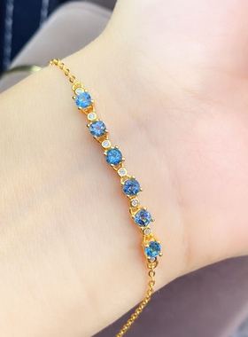 新款天然伦敦蓝蓝托帕