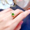Popular natural sugar tower diopside ring, main stone pillow 5*5mm special opening candy color ring, glass body
