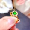 Popular natural sugar tower diopside ring, main stone pillow 5*5mm special opening candy color ring, glass body