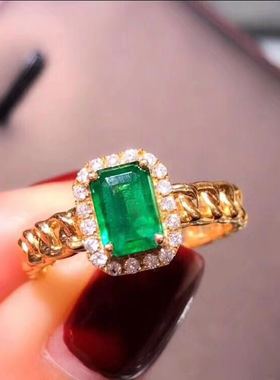 祖母绿戒指哥伦比亚奶奶精工