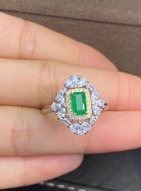 天然哥伦比亚祖母绿戒指镶嵌