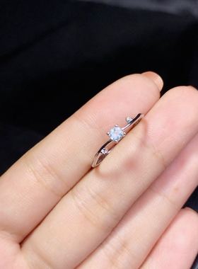 一物一图925银天然圆天然海蓝宝