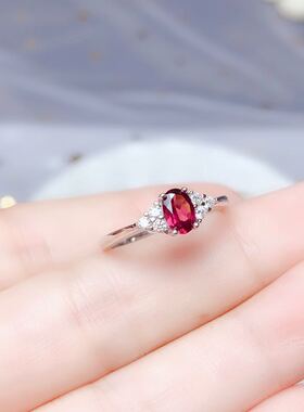 新款925银镶嵌天然镁铝石榴石