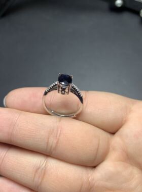 一物一图矿区直销天然蓝宝石戒指