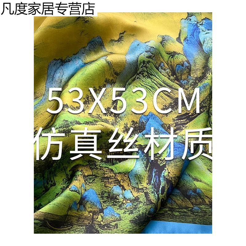 黑白小方巾丝巾女春秋冬季职业装饰护颈围脖子围巾搭配衬衫50x50 - 图3