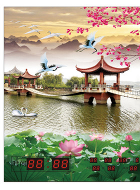 竖版电表箱装饰画万年历液压