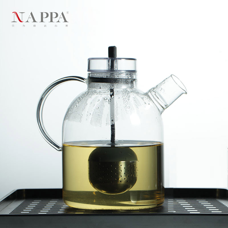 NAPPA歐式創意玻璃過濾花茶壺 大容量耐熱泡茶涼水壺家用耐高溫