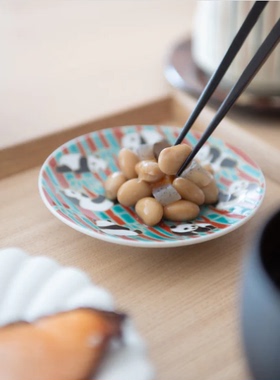 九谷烧陶瓷彩绘吉祥图案茶杯