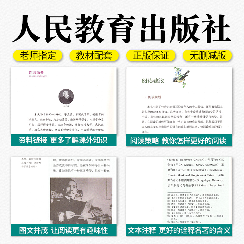 给青年的十二封信正版原著八年级下册必读课外书阅读书籍人教版朱光潜小说初中生推荐读物初二世界名著文学短篇小说人民教育出版社 - 图0