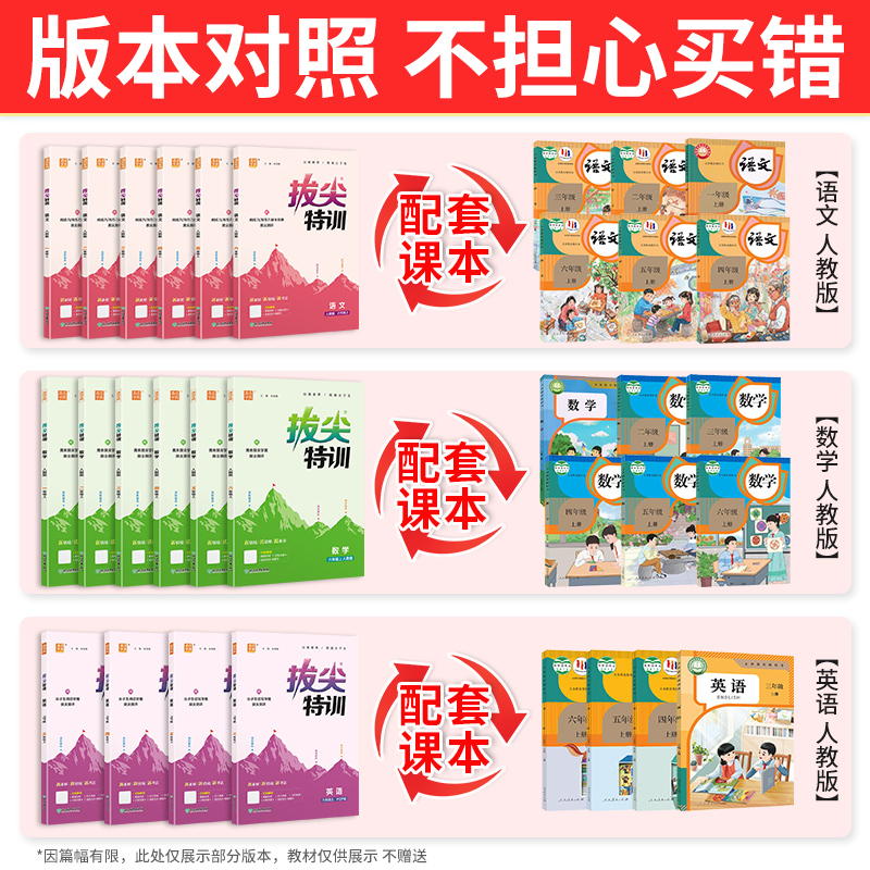 2025春版拔尖特训一1二2三3四4五5六6年级上册下册语文数学英语人教苏教版小学教材同步专项训练课时作业本尖子生学霸天天练通城