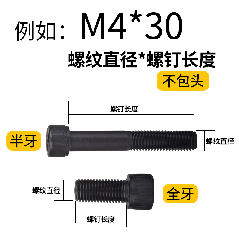 12.9级合金钢内六角螺钉 杯头 螺丝 M16*30 35 40 45至150mm - 图1