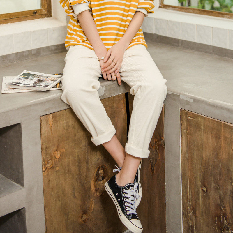 春秋外穿托腹休闲哈伦九分孕妇裤子 霓裳母婴孕妇直筒裤