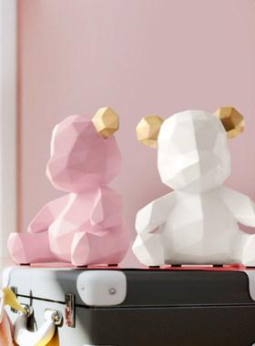 创意ins风北欧小熊客厅玄关摆件