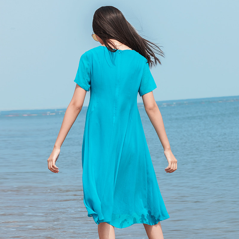 五色风马|山涵民族风夏季新品长裙 五色风马服饰连衣裙