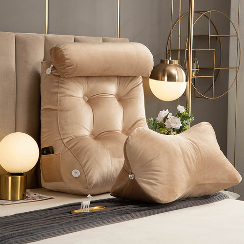 轻奢床头靠垫软包护腰床上靠枕三角沙发大靠背垫卧室榻榻米床靠背 - 图3