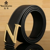 曼邦 Ремень с буквами, кожаные штаны из нержавеющей стали, воловья кожа, из натуральной кожи